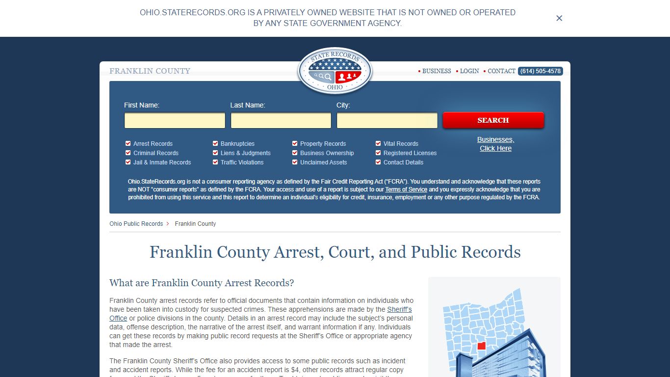 Franklin County Arrest, Court, and Public Records